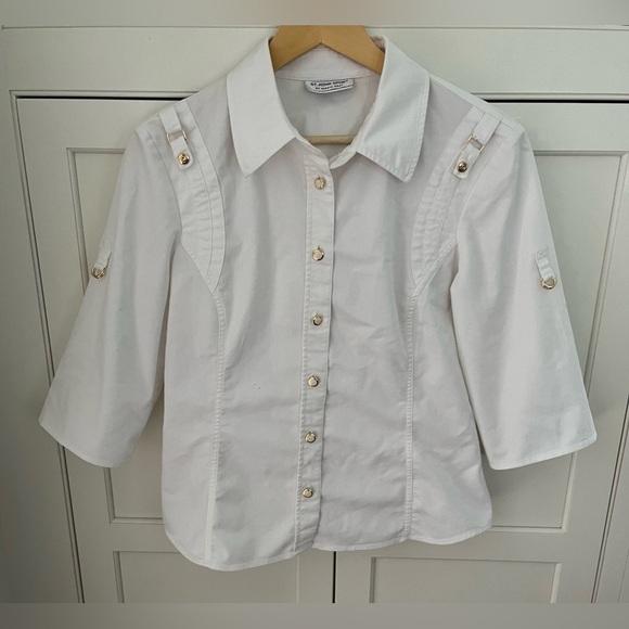 ST. JOHN SPORT By Marie Gray White Shirt/Jacket Sz. S cotton - Picture 1 of 10